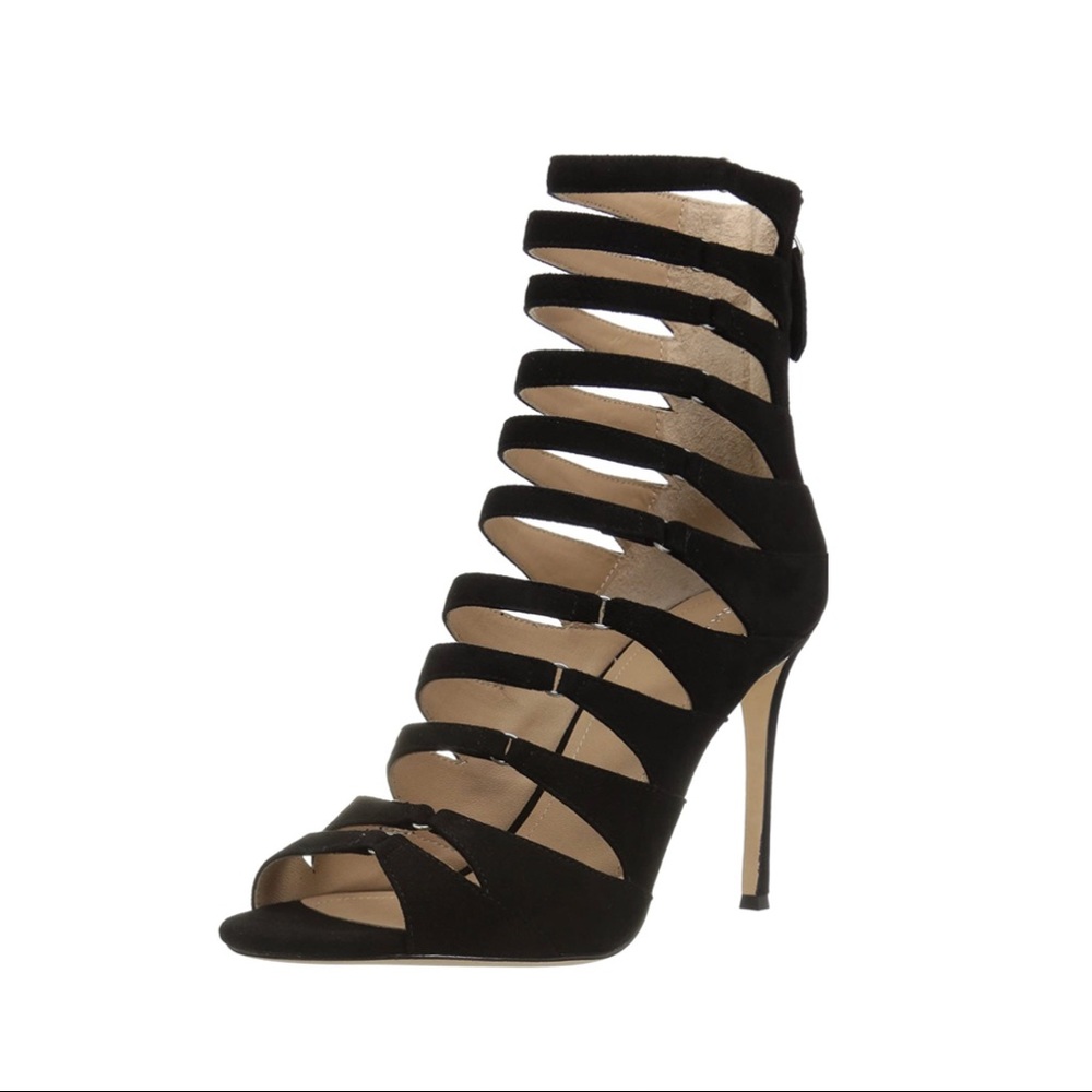 Pour la Victoire Elaine Black Strappy Heels